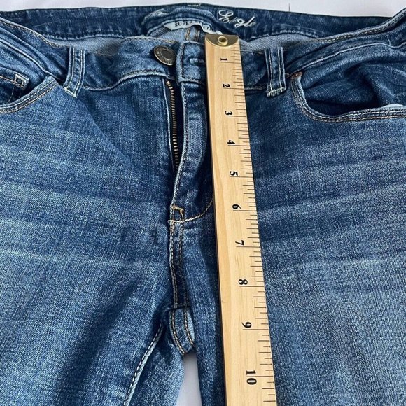 AMERICAN EAGLE Women's Size 12 Long Blue Super Stretch Skinny Jeans Trendy Denim - Picture 9 of 12